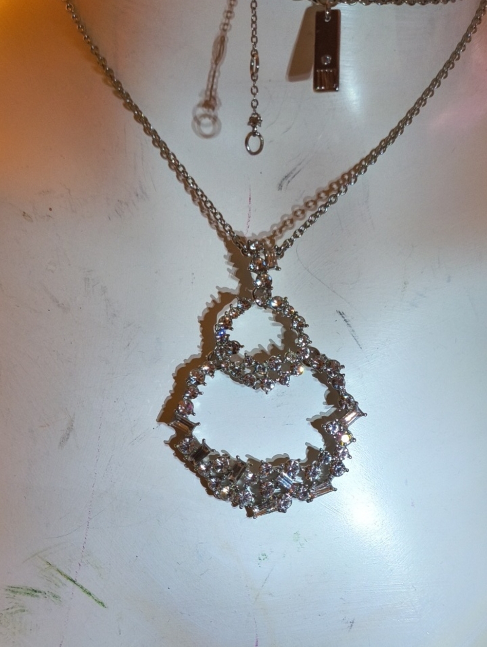 NWOT Silvertine iNC  Crystal Teardrop Pendant Necklace - Women Jewelry Gorgeous
